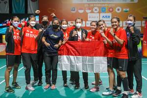 Skuad putri Indonesia pada BATC 2022 (Humas PP PBSI)