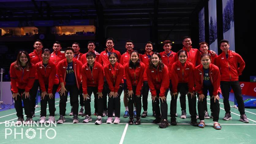 Tim dari Indonesia berfoto bersama (Foto: Badminton Photo/Raphael Sachetat)