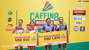 Anggia Shitta Awanda/Pia Zebadiah Bernadet (Indonesia) merebut gelar juara ganda putri Caffino Indonesia International Challenge 2019.