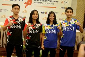 Sejumlah pemain muda Indonesia yang akan berlaga pada Badminton Asia Junior Championship 2023 (Humas PP PBSI)