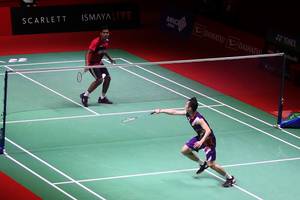 Laga semifinal Indonesia Masters 2023 antara Chico Aura Dwi Wardoyo dan Ng Ka Long Angus (Djarum Badminton)
