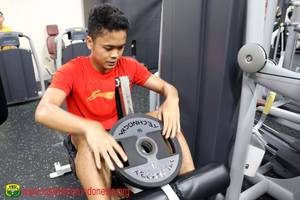 Anthony Sinisuka Ginting (Indonesia) saat berlatih.