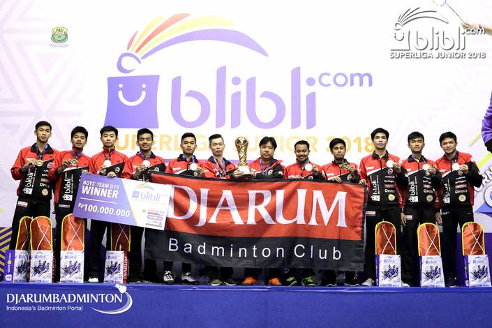 Tim beregu putra U-19 PB Djarum Kudus juara Blibli Superliga Junior 2018.