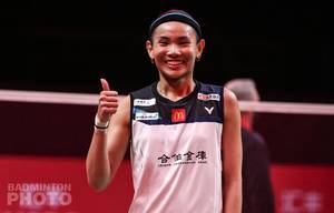 Selebrasi kemenangan Tai Tzu Ying (Taiwan). (Copyright: Badmintonphoto | Courtesy of BWF)