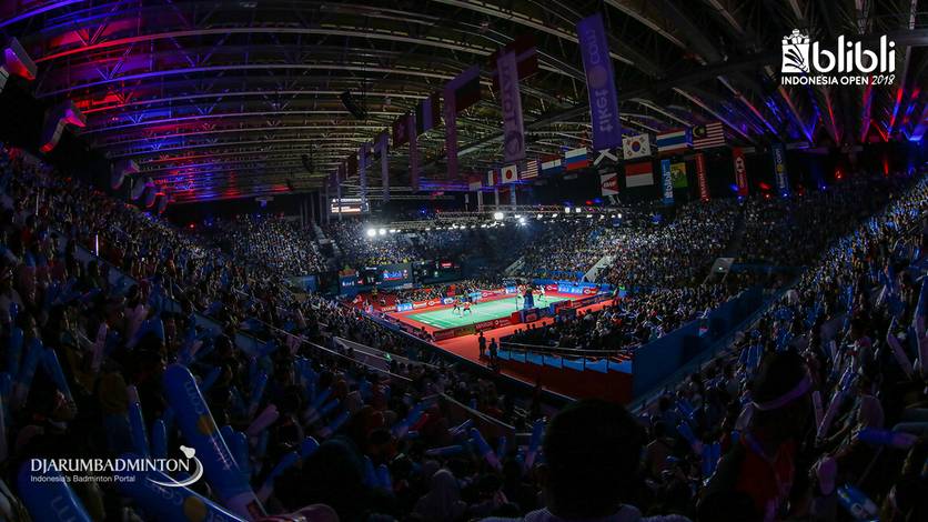 Suasana di Arena Blibli Indonesia Open 2018