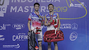 Ou Xuan Yi/Zhang Nan (Tiongkok) juara ganda putra Yuzu Indonesia Masters 2019 BWF Tour Super 100.