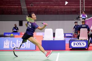Atlet para bulu tangkis asal Australia, Amonrat Jamporn, bertanding pada hari pembuka FOX'S Indonesia Para Badminton Internasional 2022 (Djarum Badminton)