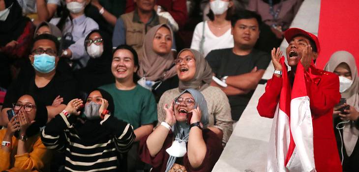 Para suporter Indonesia di Istora GBK, Senayan, Jakarta (Djarum Badminton)