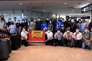Tim bulu tangkis Indonesia tiba di Tokyo guna mengikuti Kejuaraan Dunia 2022 (Humas PP PBSI)