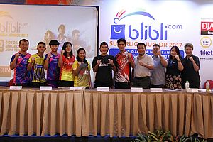 Suasana Press Conference Blibli.com Superliga Junior 2017 di Grand Artos Hotel & Convention, Magelang