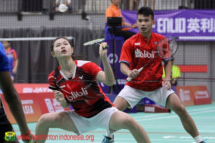 Rinov Rivaldy/Angelica Wiratama Gagal Melaju ke Babak Selanjutnya di Pertandingan Perorangan Asia Junior Championships 2017 (foto: PBSI)