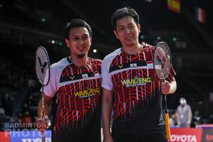 Ganda putra Indonesia, Hendra Setiawan/Mohammad Ahsan. (Copyright: Badmintonphoto | Courtesy of BWF)