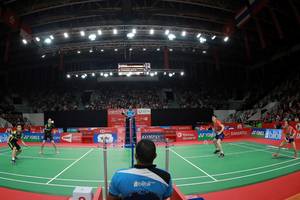Salah satu pertandingan ganda campuran di Indonesia Masters 2019 (Djarum Badminton)