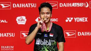 Anthony Sinisuka Ginting (Indonesia) juara tunggal putra Daihatsu Indonesia Masters 2020 BWF World Tour Super 500.