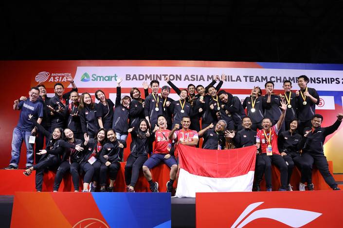 Tim putra dan putri Indonesia saat berlaga di ajang kejuaraan Badminton Asia Team Championships 2020 (BATC) Manila, Filipina.