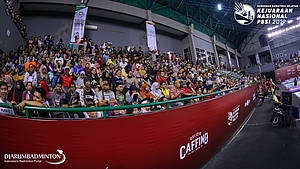Suasana GOR Dempo Jakabaring Sport City, Palembang.
