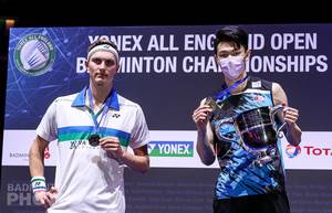 Tunggal putra Malaysia, Lee Zii Jia (kanan) Juara All England 2021 BWF World Tour Super 1000. (Copyright: Badmintonphoto | Courtesy of BWF)