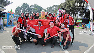Para supporter yang siap mendukung atlet Indonesia.