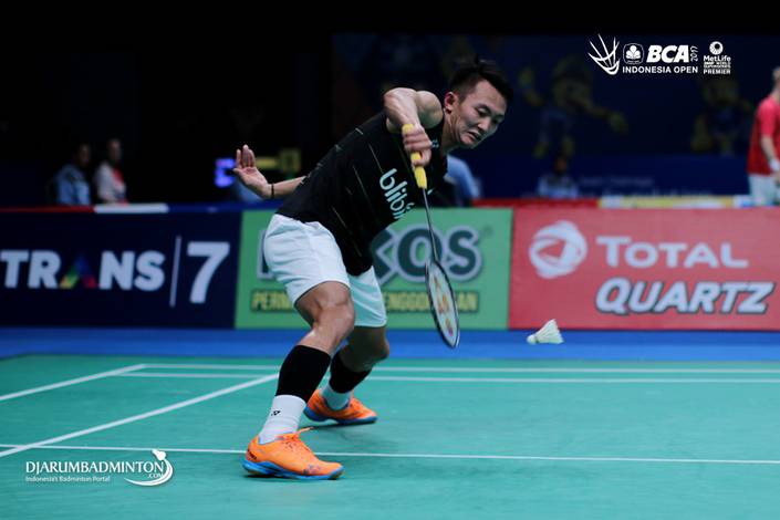 Ihsan Maulana Mustofa saat tampil di BCA Indonesia Open.