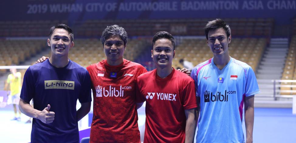 Jonatan Christie, Anthony Sinisuka Ginting dan Shesar Hiren Rhustavito menjadi wakil sektor tunggal putra Indonesia di tim Piala Sudirman 2019.