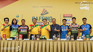 Para pebicara di konfrensi pers Caffino Indonesia International Challenge 2019.