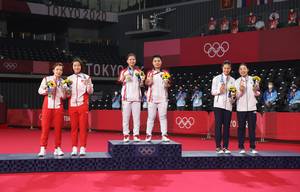 Ganda putri Korea, Kim Soyeong/Kong Heeyong (kanan) berhasil meraih medali perunggu Olimpiade Tokyo 2020. (Foto: BADMINTONPHOTO - Yves Lacroix)