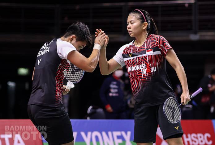 Selebrasi kemenangan Greysia Polii/Apriyani Rahayu (Indonesia). (Copyright: Badmintonphoto | Courtesy of BWF)