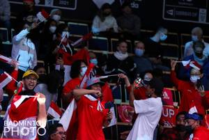 Para Suporter Indonesia di Energia Areena (Foto: Badminton Photo/Jnanesh Salian)