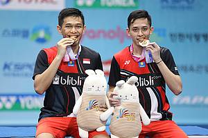 Fajar Alfian/Muhammad Rian Ardianto (Indonesia) juara Korea Open 2019 BWF World Tour Super 500.