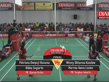Febriana Dwipuji Kusuma/Ribka Sugiarto (PB. Djarum Kudus) VS Marrisa Vania Lieske/Winny Oktavina Kandow (PB. Tangkas Jakarta)
