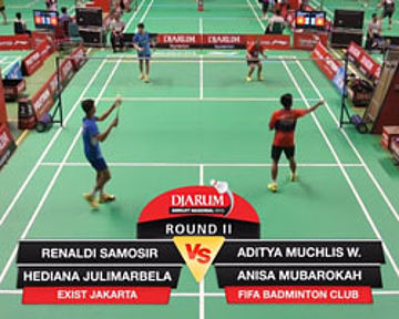 Renaldi Samosir/Hediana J. (EXIST JAKARTA) VS Aditya Muchlis/Anisa Mubarokah (FIFA BADMINTON CLUB)