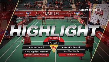 Fauzia Kartikasari/Mia Dian Nurlia (Djarum Kudus) VS Fani Nur Astuti/Maria Septiana Wandini (Mutiara Cardinal Bandung)