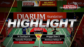  M Taufiqul/Vanadia Pranasa (Djarum Kudus) VS Angga Dian/Annisya W (Mutiara Cardinal Bandung)