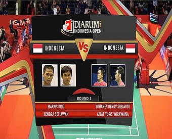 Markis kido/Hendra Setiawan (Indonesia) VS Yohanes Rendy Sugiarto/Afiat Yuris Wirawana Mens Double Round 2 Djarum Indonesia Super Series Priemer 2012