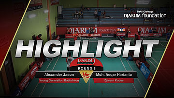 Muh. Asqar Harianto (Djarum Kudus) VS Alexander Jason Darmawan (Young Generation Badminton Club)