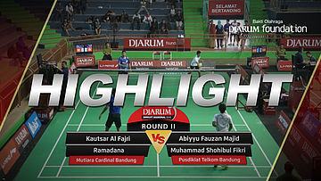 Abiyyu Fauzan Majid/M. Shohibul Fikri (Pusdiklat Telkom Bandung) VS Kautsar Al Fajri/Ramadana (Mutiara Cardinal Bandung)