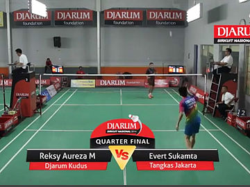 Reksy Aureza Megananda (PB. Djarum Kudus) VS Evert Sukamta (PB. Tangkas Jakarta)
