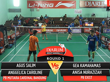 Agus Salim/Anggelica Caroline (Mutiara Cardinal Bandung) VS Gea Kamahamas/Anisa Nurazizah (PB Exist)