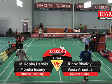 M. Robi Darwis/Monika Insany (PB. Mutiara Cardinal Bandung) VS Rinov Rivaldy/Vania Arianti Sukoco (PB. Djarum Kudus)