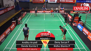 Deny Surya Pranata/Ridho Bianto Putra (Semen Gresik) VS Andika Aryadi/Dande Kurnia Esa (PPLP DKI Jakarta)