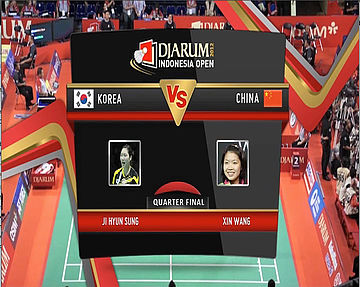 JI Hyung Sung (Korea) VS Xin Wang (China) Women Single Quarter Final Djarum Indonesia Open Super Series Priemer 20122012 