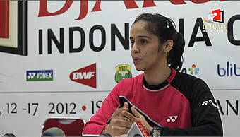 Press Conference Saina Nehwal (India) Djarum Indonesia Open Super Series Premier 2012