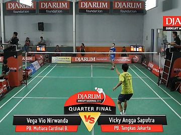 Vega Vio Nirwanda (PB. Mutiara Cardinal Bandung) vs Vicky Angga Saputra (PB. Tangkas Jakarta)
