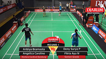 Anbiya Bramasta/Angelica Caroline (Mutiara Cardinal Bandung) VS Deny Surya Pranata/Fitria Ayu Nawang Wulan (Semen Gresik)