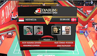 Ricky Karanda Suwardi/Muhammad Ulinnuha (INDONESIA) VS Mads Conrad-Petersen/Jonas Rasmussen (DENMARK) Round 1 Mens Double DIOSSP 2012