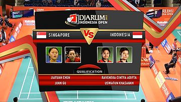 Jaiyuan Chen/Juan Gu (Singapore) VS Ravenska Cintya A/Uswatun Khasanah (Indonesia) Qualification Womens Double Djarum Indonesia Open Super Series Premier 2012
