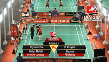 Ryo Arief / Nadya Melati (PB HQ W Surabaya) VS H Rosyadi / Muzelin (PB Malibu)