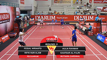 Feisal Wiranto/Rifki Nur Alam (Djarum Kudus) VS Aulia Rahman/Kautsar Al-Fajri (Mutiara Cardinal Bandung)