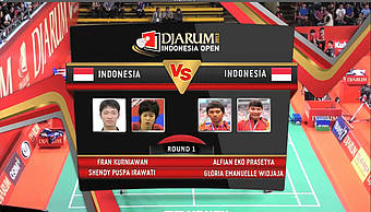 Fran Kurniawan/Shendy Puspa Irawati (INA) VS Alfian Eko Prasetya/Gloria Emanuelle Widjaya (INA) Round 1 Mixed Double DJARUM Indonesia Open 2012