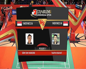 Sony Dwi Kuncoro (INA) VS Taufik Hidayat (INA) Men Single Round 2 Djarum Indonesia Super Series Priemer 2012